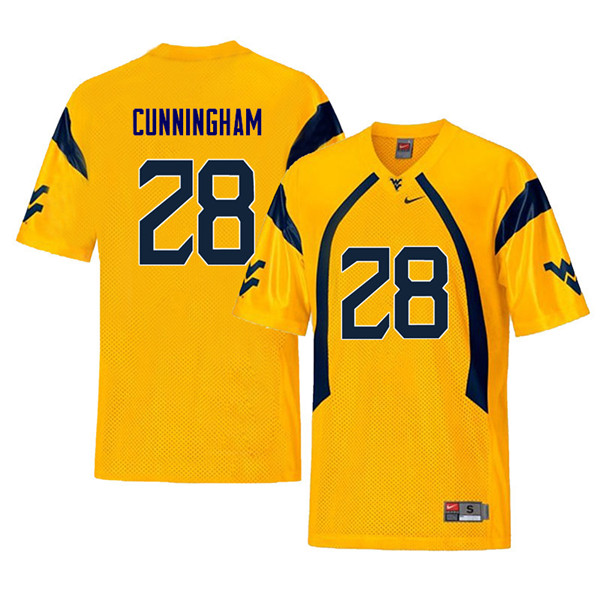 Men #28 Nunu Cunningham West Virginia Mountaineers Retro College Football Jerseys Sale-Yellow - Click Image to Close